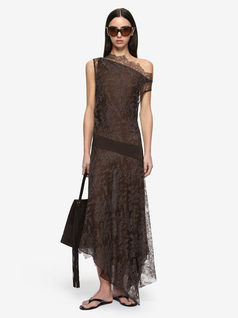 MARIKA ASYM DRESS - COFFEE