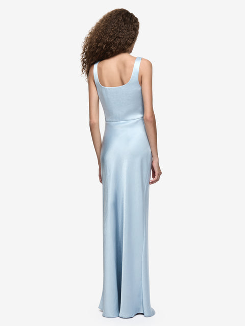 THE DREAMER SQUARE NECK DRESS - DUSTY BLUE