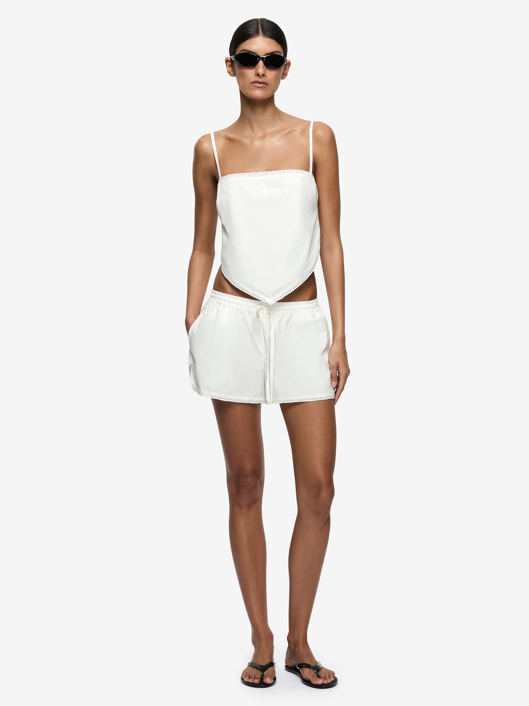 ELOWEN SCARF TOP - WHITE