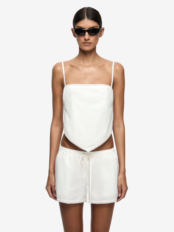 ELOWEN SCARF TOP - WHITE