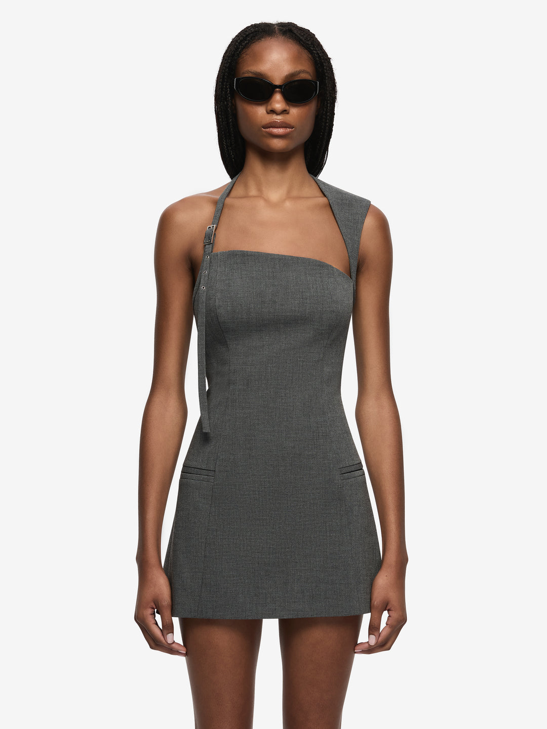 ESTELLE MINI DRESS - CHARCOAL