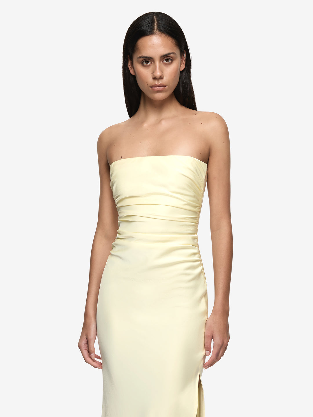 ETERNITY STRAPLESS MAXI DRESS - ICE YELLOW
