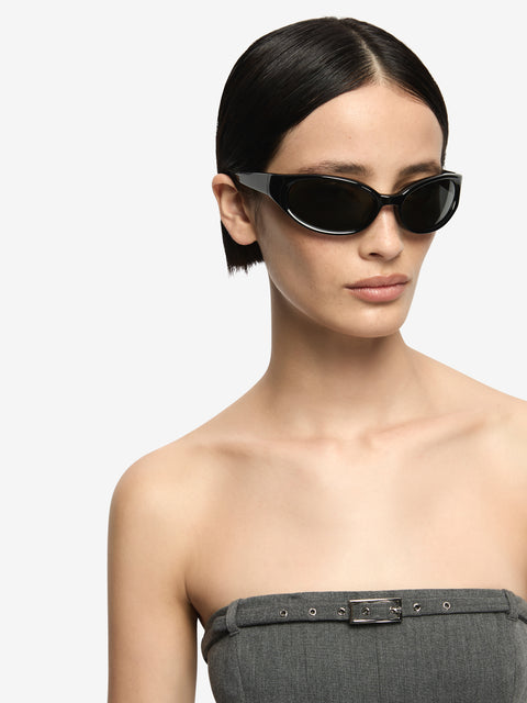 ESTELLE STRAPLESS TOP - CHARCOAL