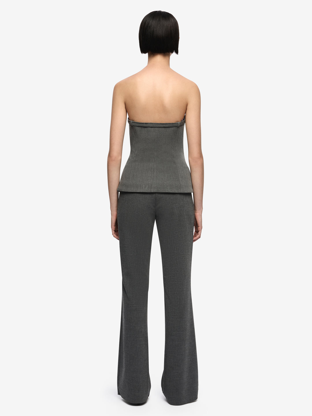 ESTELLE STRAPLESS TOP - CHARCOAL