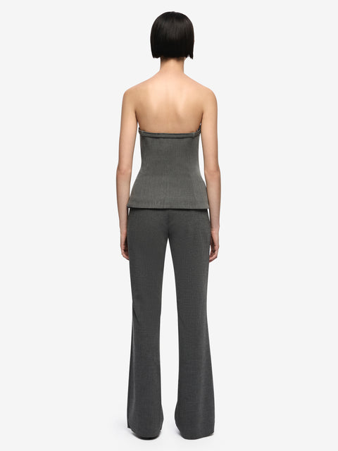 ESTELLE STRAPLESS TOP - CHARCOAL