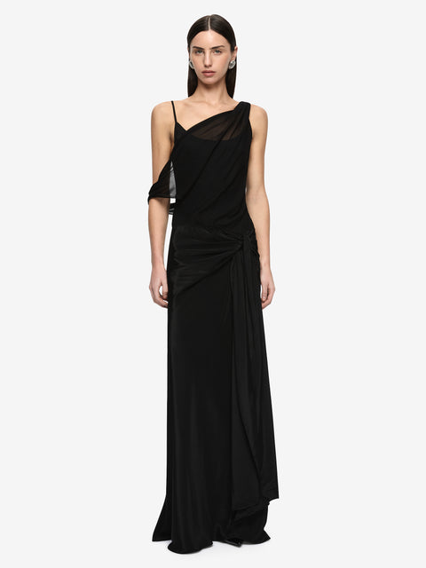 ANIKA LAYERED MAXI DRESS - BLACK