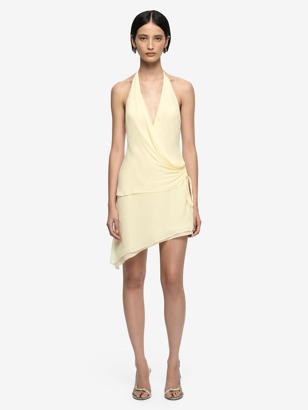 AMANDA HALTER ASYM DRESS - LEMON SORBET