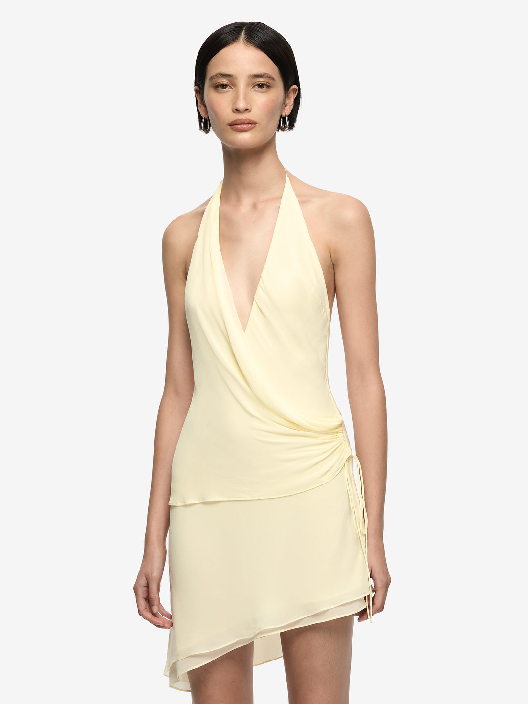 AMANDA HALTER ASYM DRESS - LEMON SORBET