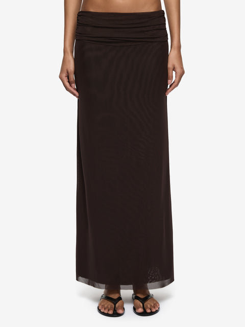 EVA MAXI SKIRT - DARK CHOCOLATE