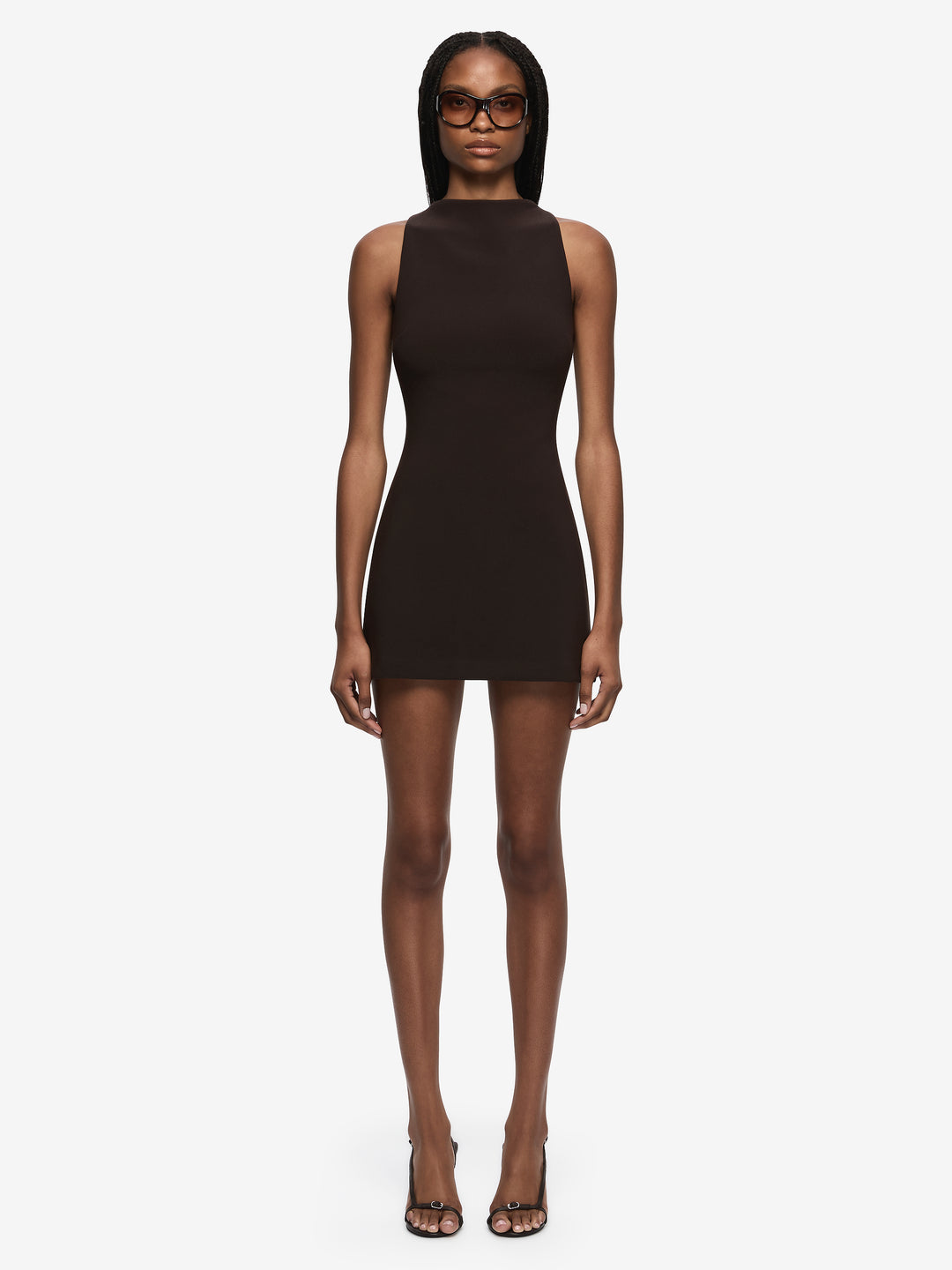 GEMMA RACER MINI DRESS - ESPRESSO