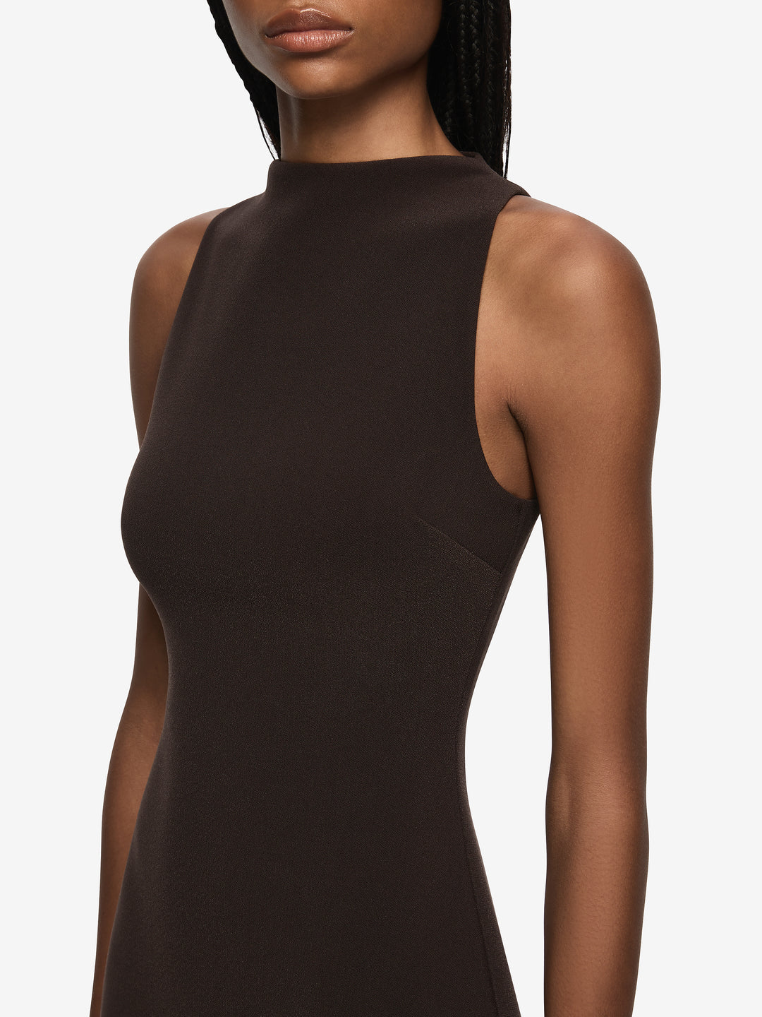 GEMMA RACER MINI DRESS - ESPRESSO