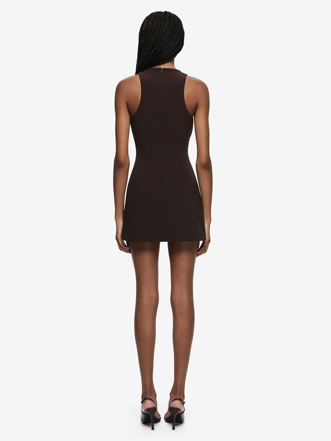 GEMMA RACER MINI DRESS - ESPRESSO