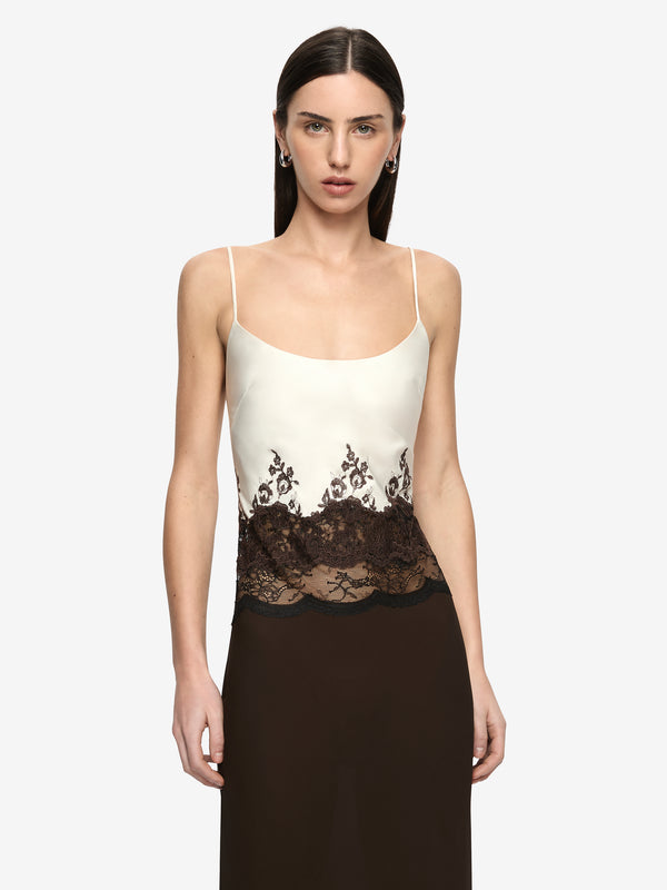 ORSINA SCOOP MAXI DRESS - BITTER CHOC/BUTTERCREAM