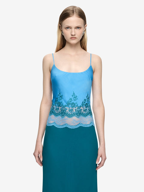 ORSINA SCOOP MAXI DRESS - AZURE BLUE/JADE