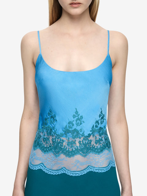 ORSINA SCOOP MAXI DRESS - AZURE BLUE/JADE