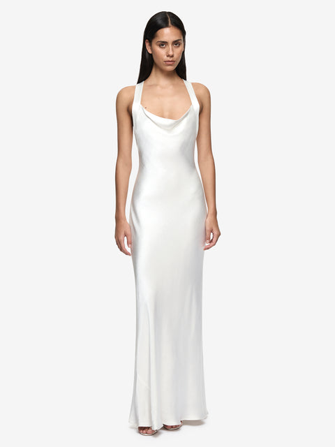 GIA HALTER MAXI DRESS - IVORY