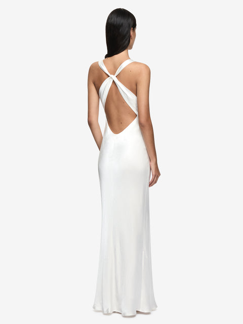GIA HALTER MAXI DRESS - IVORY