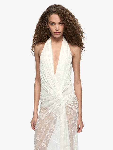 ROSALIND DRAPE MAXI DRESS - IVORY