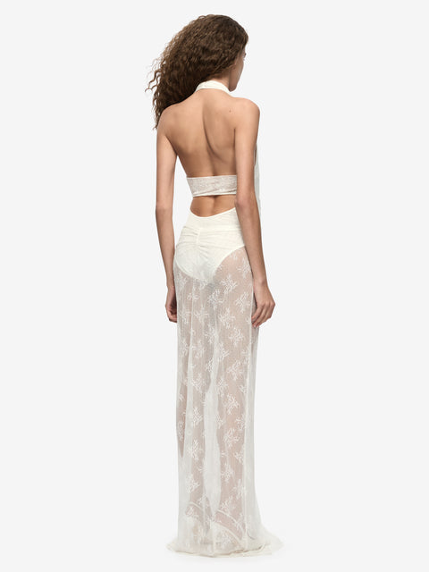 ROSALIND DRAPE MAXI DRESS - IVORY