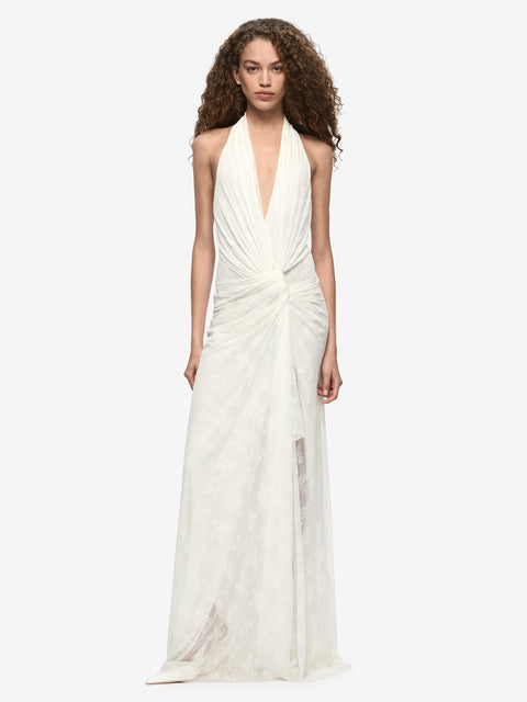 ROSALIND DRAPE MAXI DRESS - IVORY