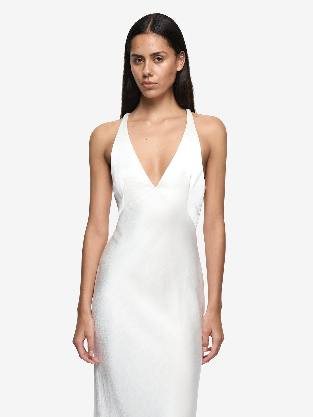 THE DREAMER V NECK DRESS - IVORY