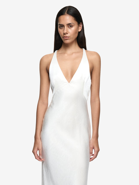 THE DREAMER V NECK DRESS - IVORY