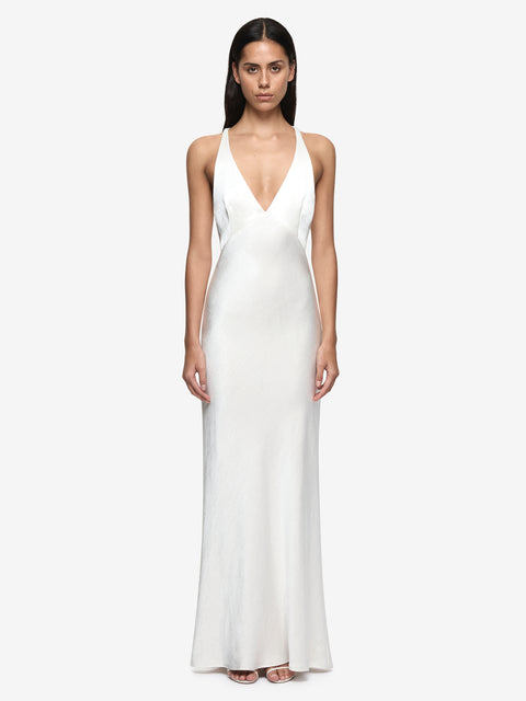 THE DREAMER V NECK DRESS - IVORY