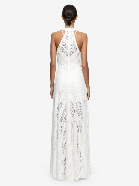 HENRIETTA HIGH NECK MAXI DRESS - WHITE