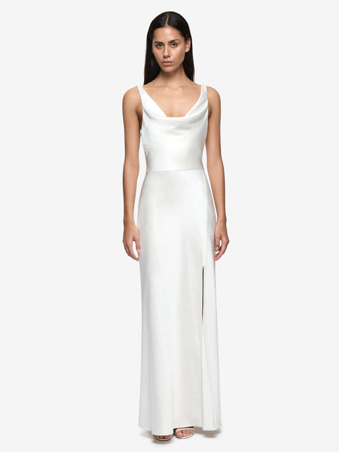 AUSTEN COWL NECK MAXI DRESS - IVORY