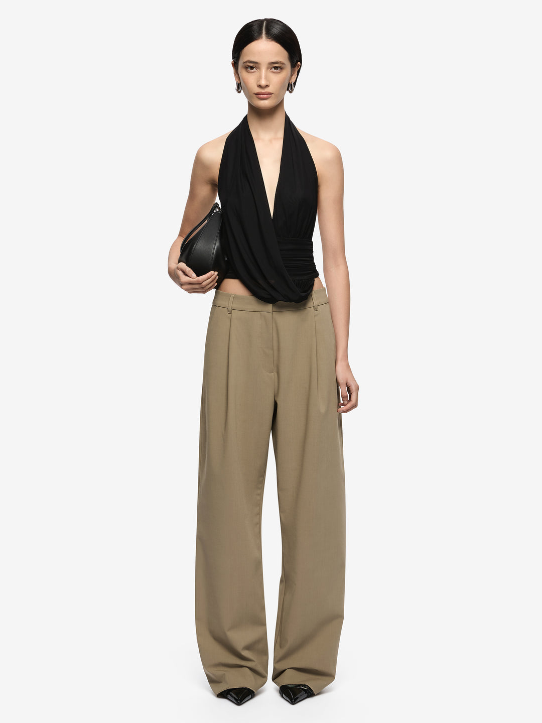 IRIS HALTER TOP  - BLACK