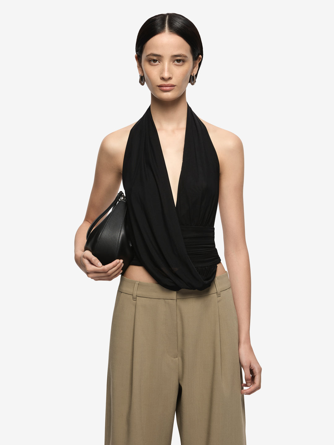 IRIS HALTER TOP  - BLACK