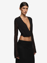 ISABELLA LONG SLEEVE TOP - BLACK