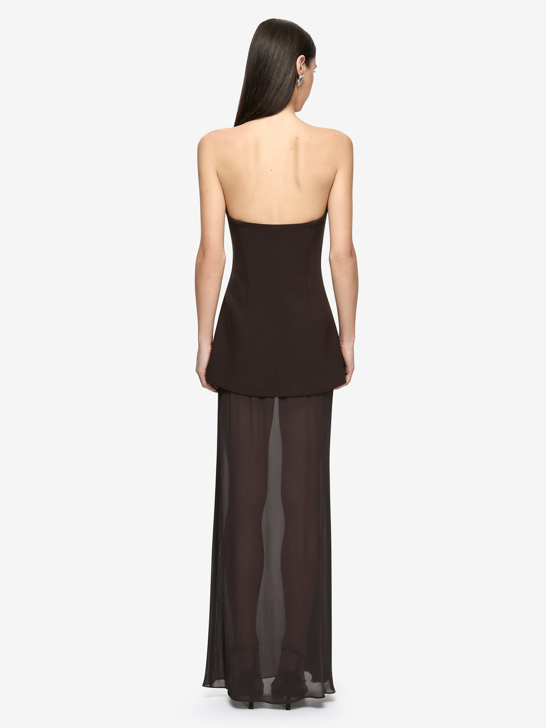 THEODORA STRAPLESS MAXI DRESS - ESPRESSO