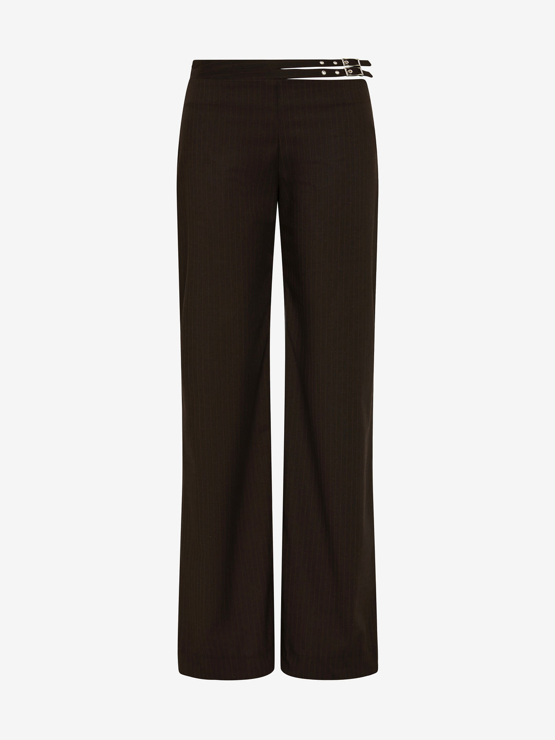SAZRIEL BUCKLE PANT - CHOC/AMBER STRIPE