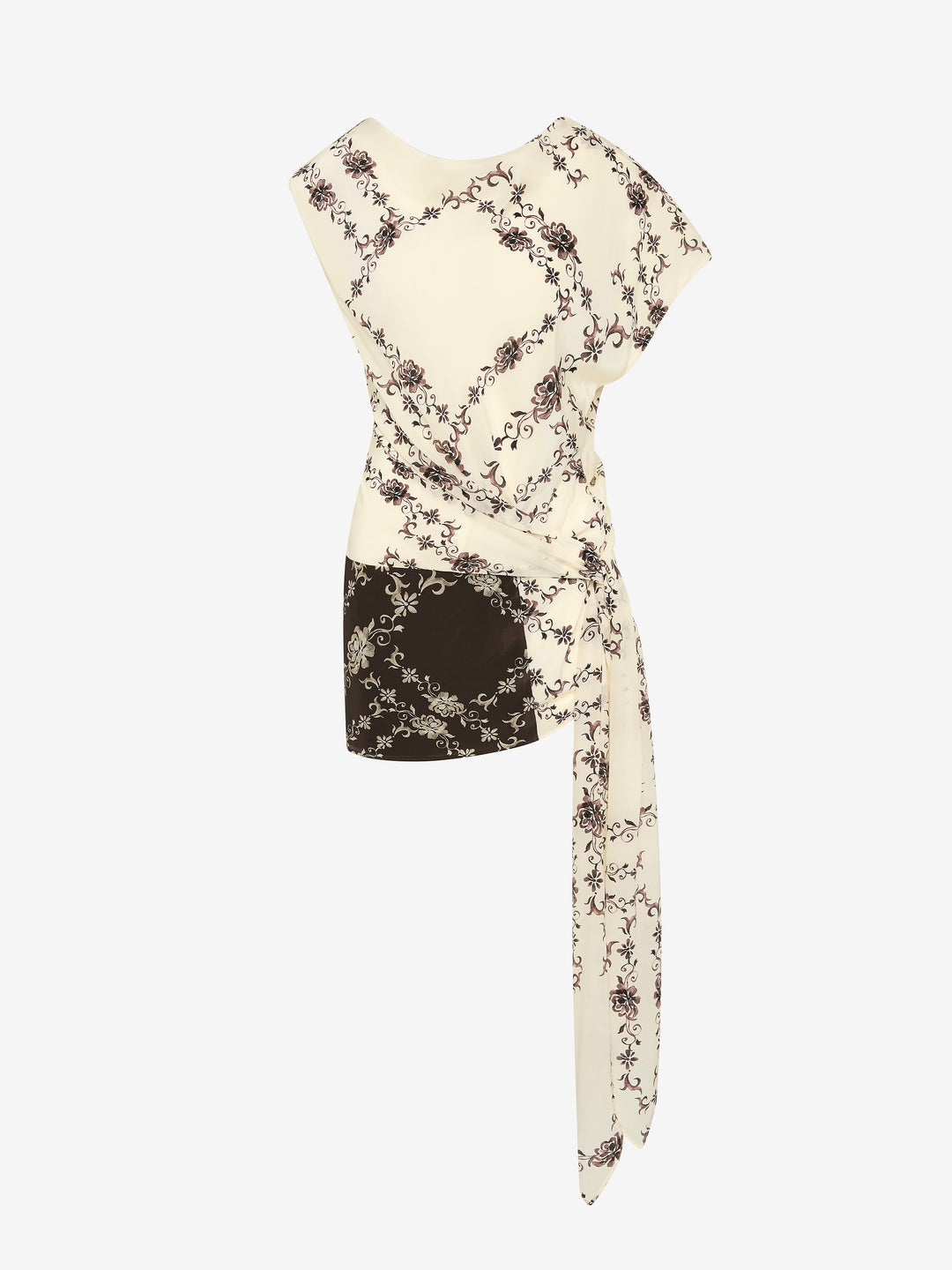 MYAH MINI DRESS - GEO VINE FLORAL CHOC/CREAM