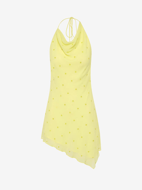 SOLACE HALTER MINI DRESS - CITRUS