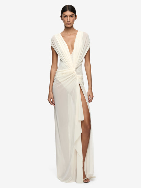 LEIA DRAPE GOWN - BUTTERCREAM