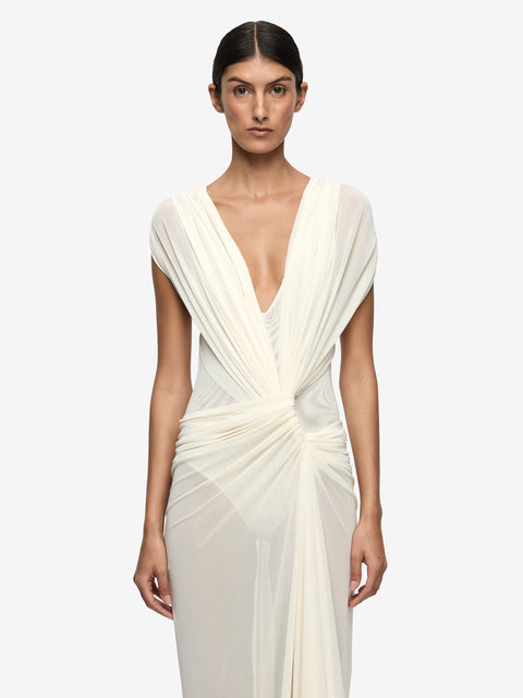 LEIA DRAPE GOWN - BUTTERCREAM