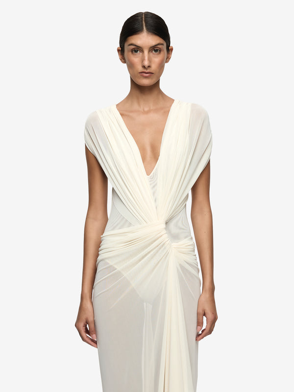 LEIA DRAPE GOWN - BUTTERCREAM