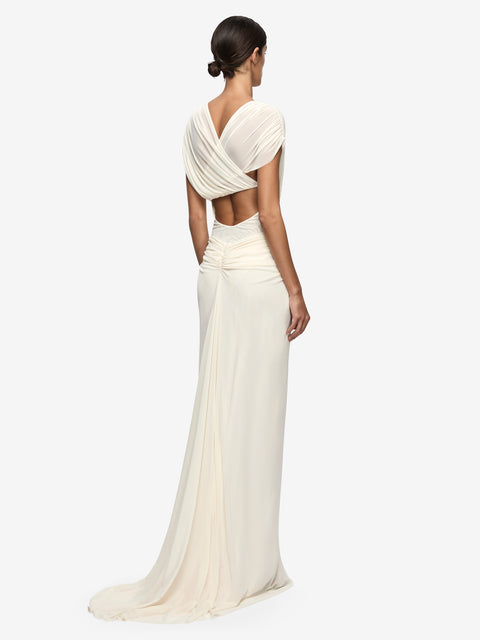 LEIA DRAPE GOWN - BUTTERCREAM