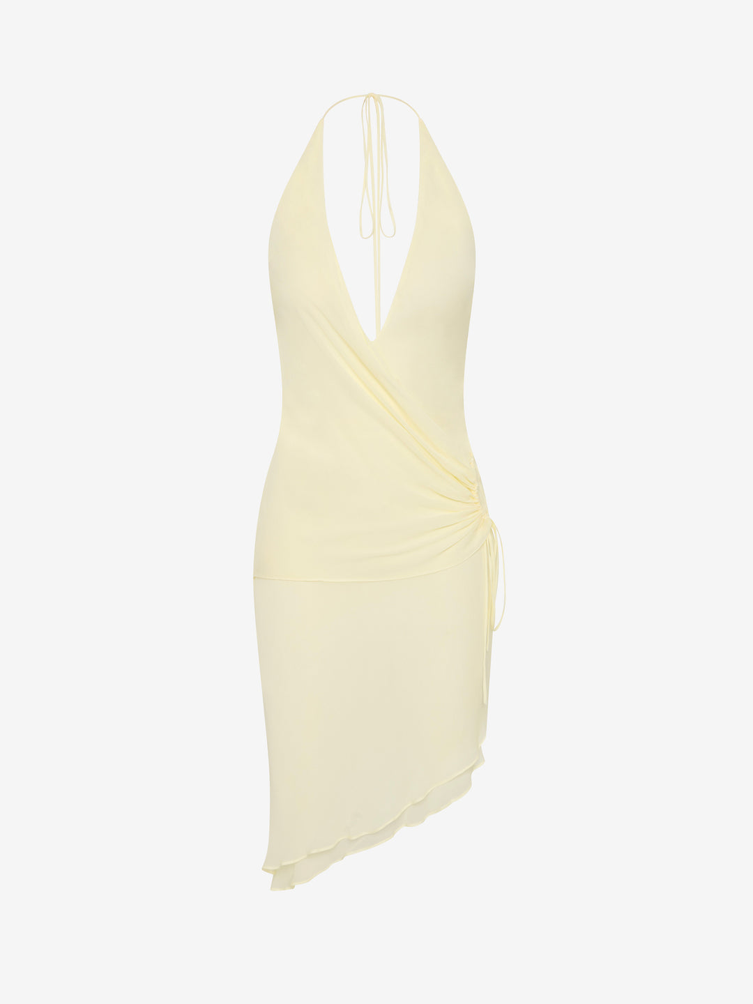 AMANDA HALTER ASYM DRESS - LEMON SORBET