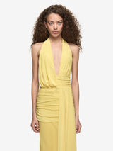 CASSIS DRAPE MAXI DRESS - CITRON