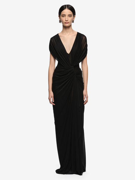 Melanie Asym Maxi Dress in Black