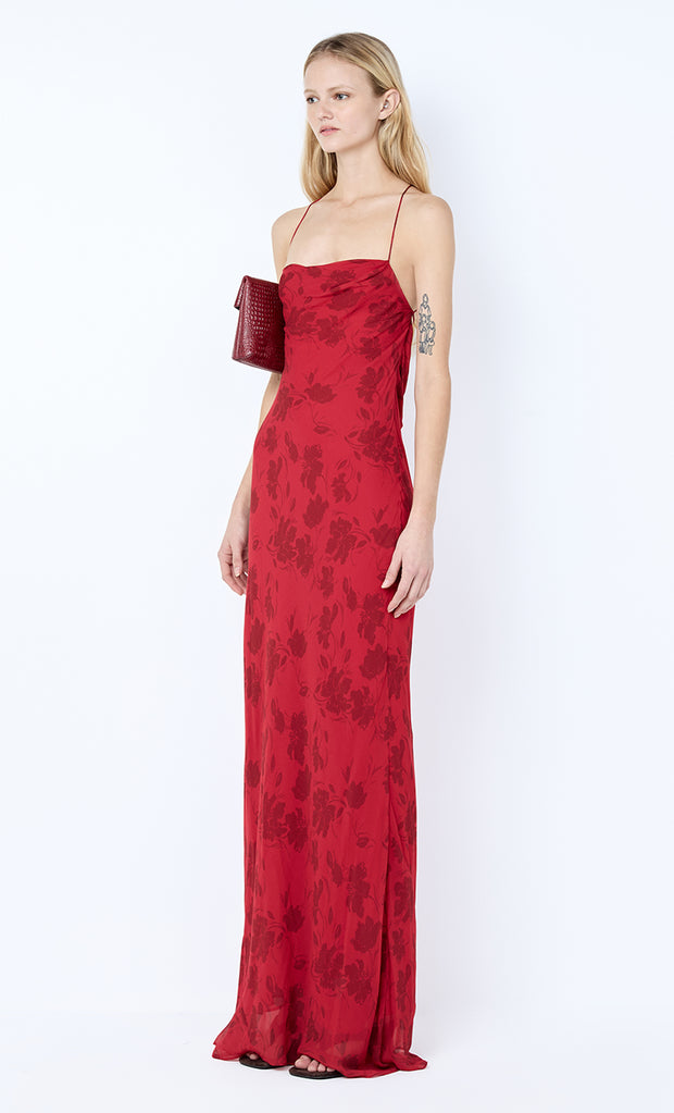 RUBY SLIP MAXI DRESS - CHERRY FLORAL