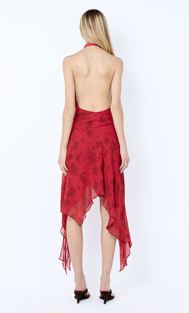 RUBY WRAP MIDI DRESS - CHERRY FLORAL