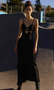 ASHTON CUT OUT MAXI DRESS - BLACK