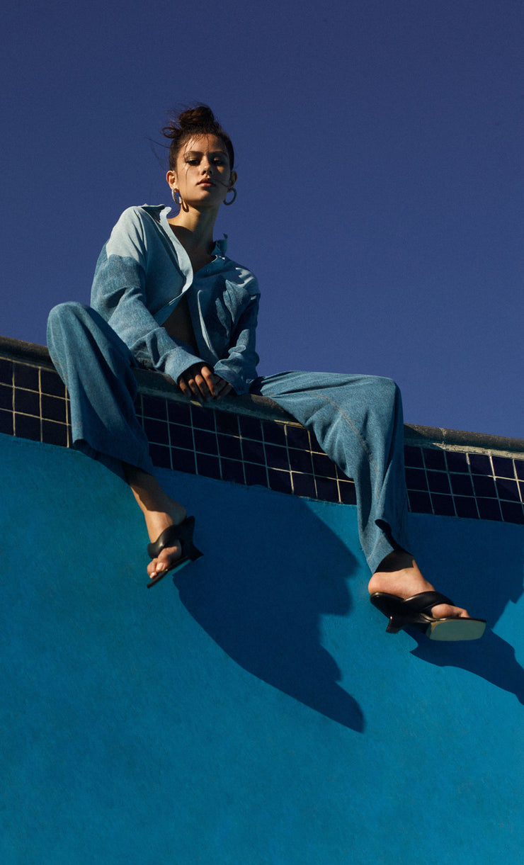 DUSTIN OVERSIZED SHIRT - SPLICED DENIM