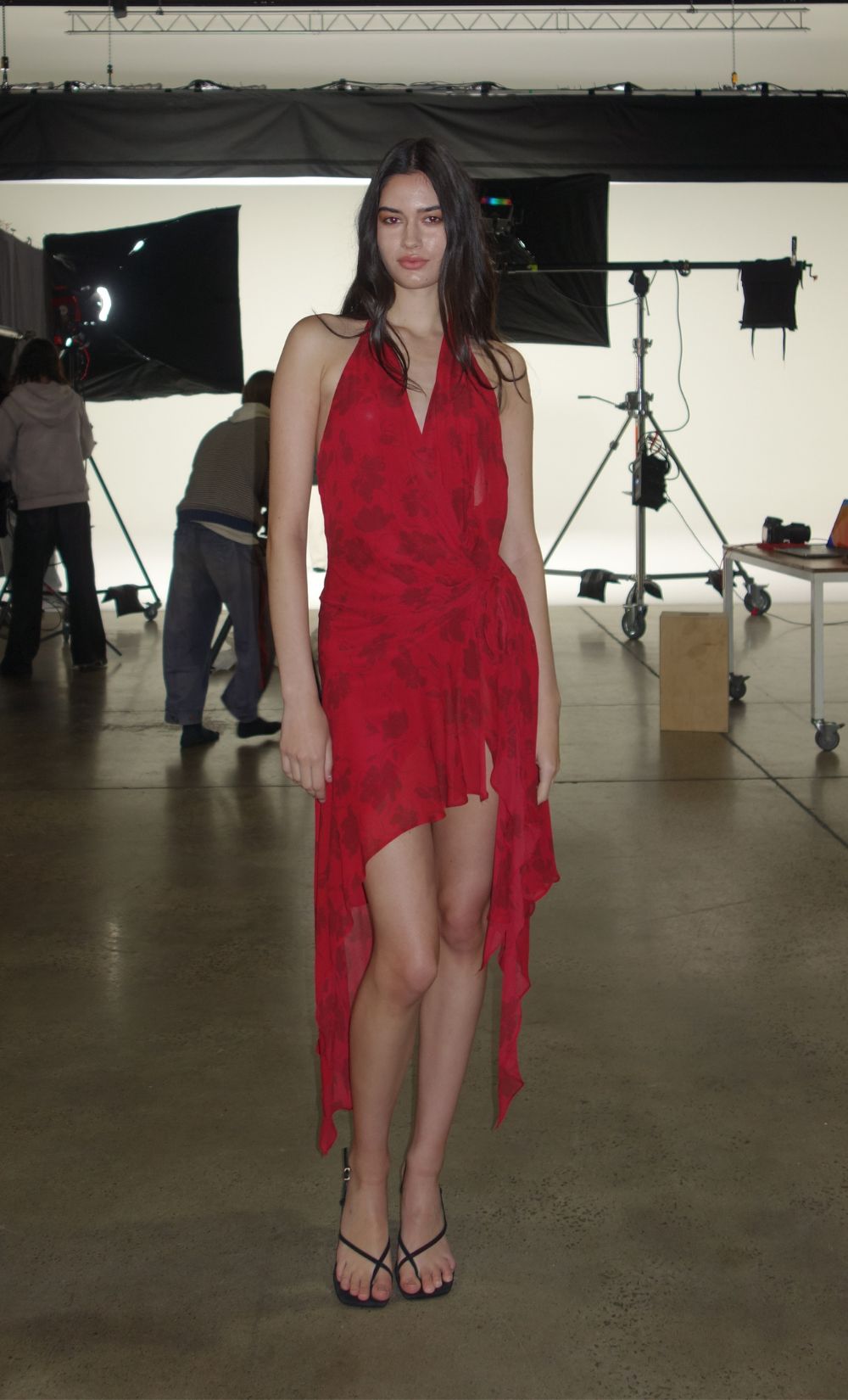 RUBY WRAP MIDI DRESS - CHERRY FLORAL