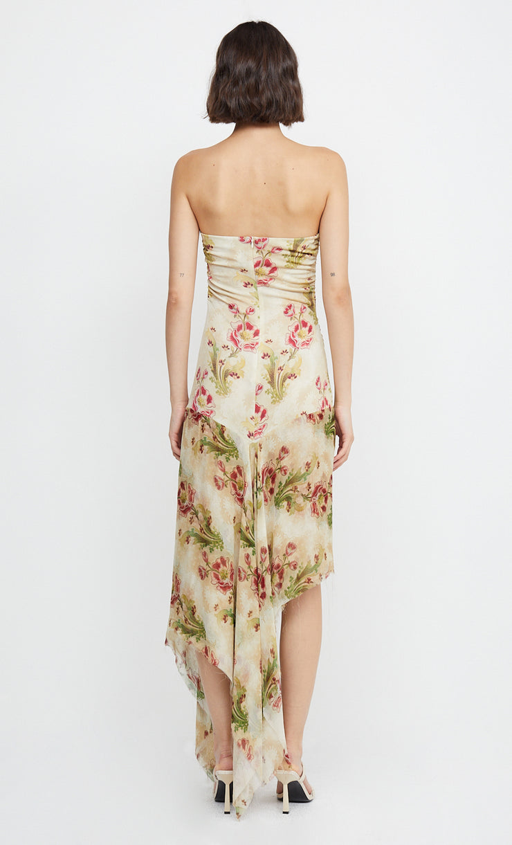 MONETTE ASYM STRAPLESS MAXI - GENEVIVE FLORAL