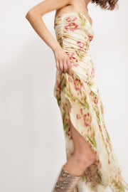 MONETTE ASYM STRAPLESS MAXI - GENEVIVE FLORAL